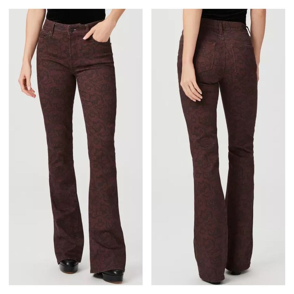 Paige High Rise Lou Lou Flare Jean In Cherrywood Paisley Multi Size 29 - Picture 16 of 16